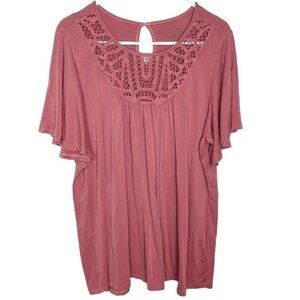 Torrid Super Soft Knits Mauve Top With Crochet Details Torrid Size 2